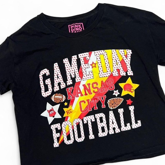 Kansas City Chiefs Crop Top T Shirt Women's Size Small NFL Chiefs Kingdom - Picture 2 of 4